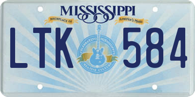 MS license plate LTK584