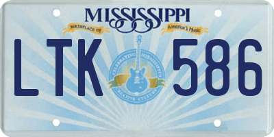 MS license plate LTK586