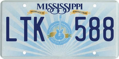 MS license plate LTK588