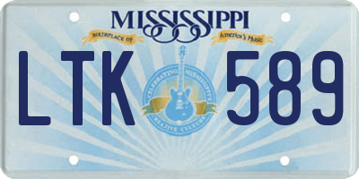MS license plate LTK589