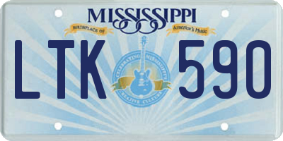 MS license plate LTK590