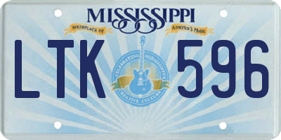 MS license plate LTK596