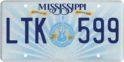 MS license plate LTK599