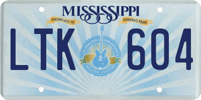MS license plate LTK604