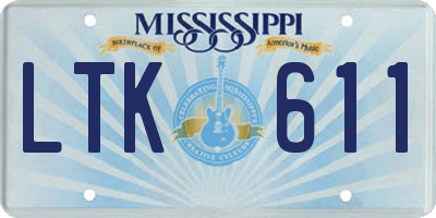 MS license plate LTK611