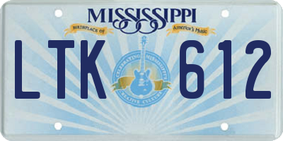 MS license plate LTK612