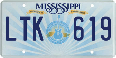 MS license plate LTK619