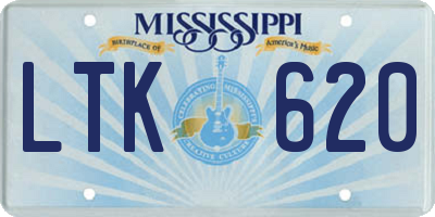 MS license plate LTK620