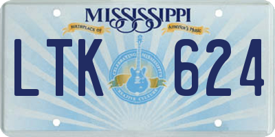 MS license plate LTK624