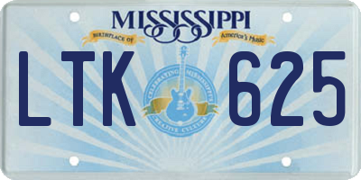 MS license plate LTK625