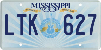 MS license plate LTK627