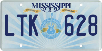 MS license plate LTK628