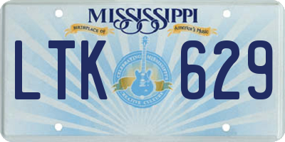 MS license plate LTK629