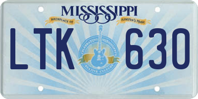 MS license plate LTK630