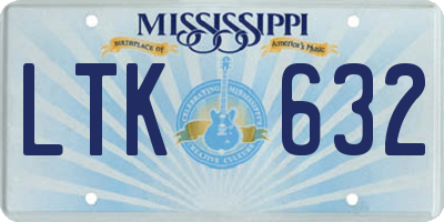 MS license plate LTK632