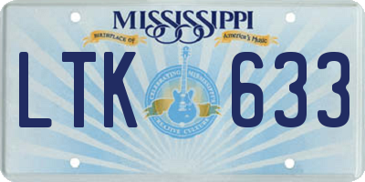 MS license plate LTK633