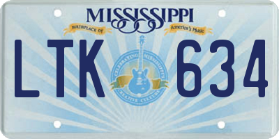 MS license plate LTK634