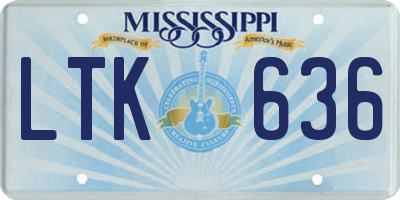 MS license plate LTK636