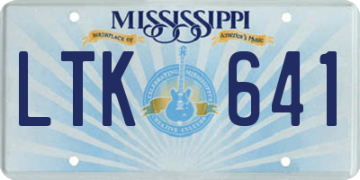 MS license plate LTK641