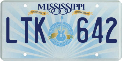 MS license plate LTK642