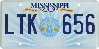 MS license plate LTK656