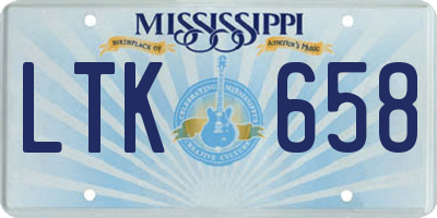 MS license plate LTK658