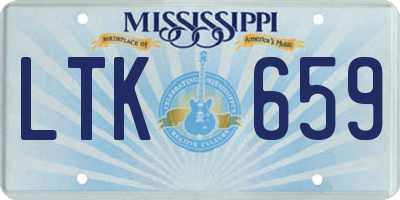 MS license plate LTK659