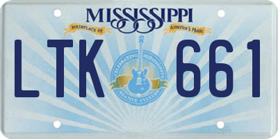 MS license plate LTK661