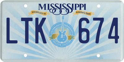 MS license plate LTK674