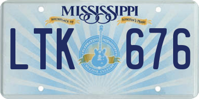 MS license plate LTK676