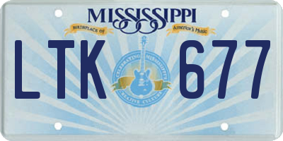 MS license plate LTK677