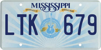 MS license plate LTK679