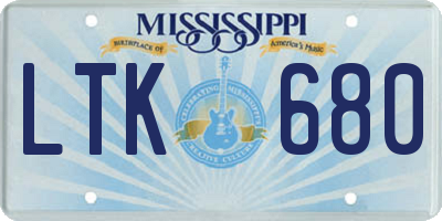 MS license plate LTK680