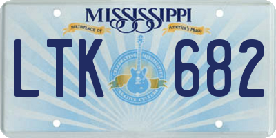 MS license plate LTK682
