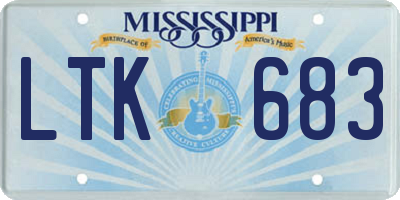 MS license plate LTK683