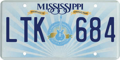 MS license plate LTK684