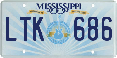 MS license plate LTK686