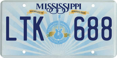 MS license plate LTK688