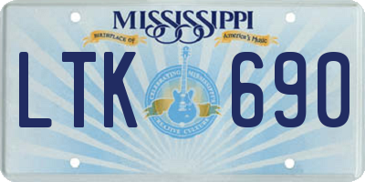 MS license plate LTK690