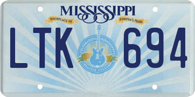 MS license plate LTK694