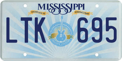 MS license plate LTK695