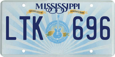 MS license plate LTK696