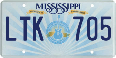MS license plate LTK705