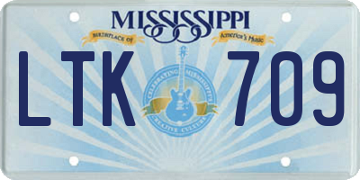 MS license plate LTK709