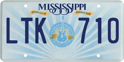 MS license plate LTK710