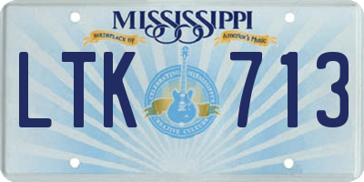 MS license plate LTK713