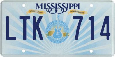 MS license plate LTK714