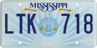 MS license plate LTK718