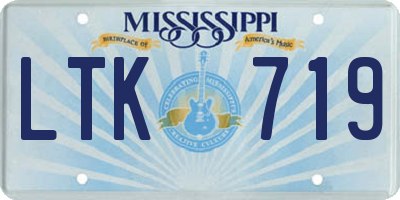 MS license plate LTK719