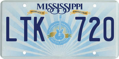 MS license plate LTK720